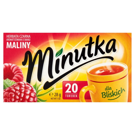 Herbata Minutka Czarna o Smaku Maliny 28G (20 torebek)