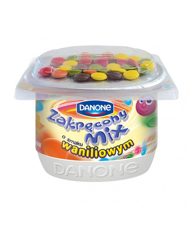Jogurt Zakręcony Mix Danone waniliowy 125G