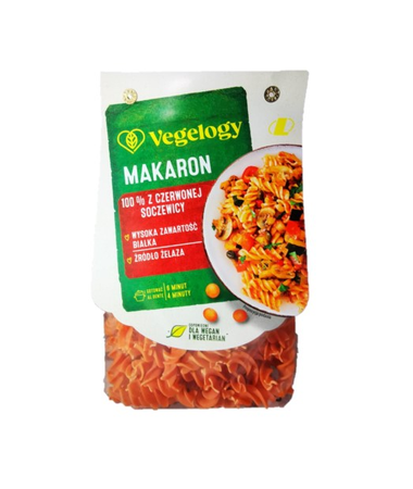 Makaron z Soczewicy 100% Vegelogy 250g Lewiatan